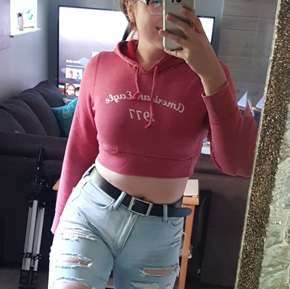 Cropped American Eagle reworked hoodie - Picture 7 of 10